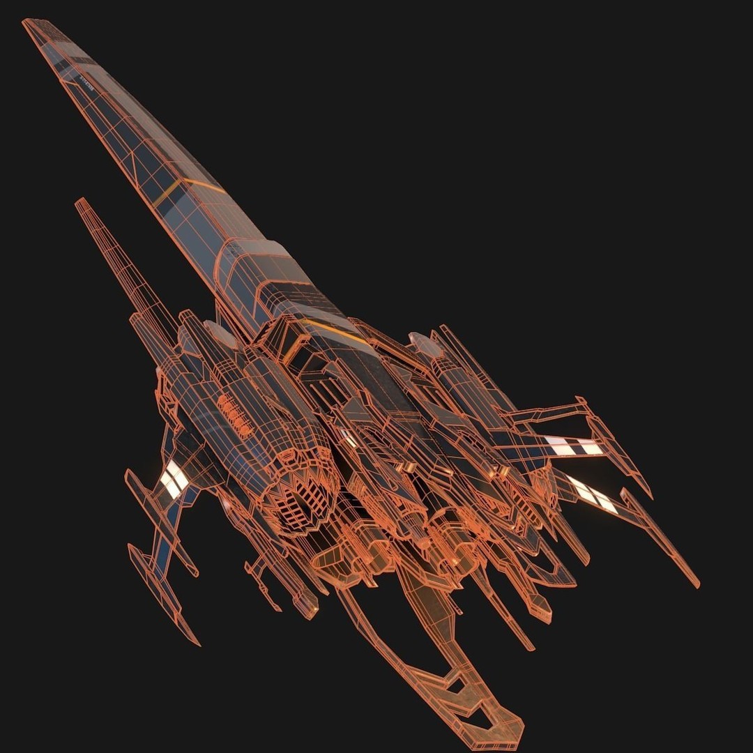 Sleek Starship 3D Model – Futuristic Spacecraft with Textures, OBJ & Blender - View 21