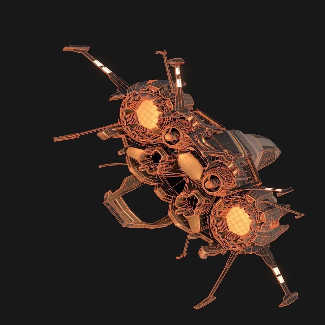Sleek Starship 3D Model – Futuristic Spacecraft with Textures, OBJ & Blender - View 22