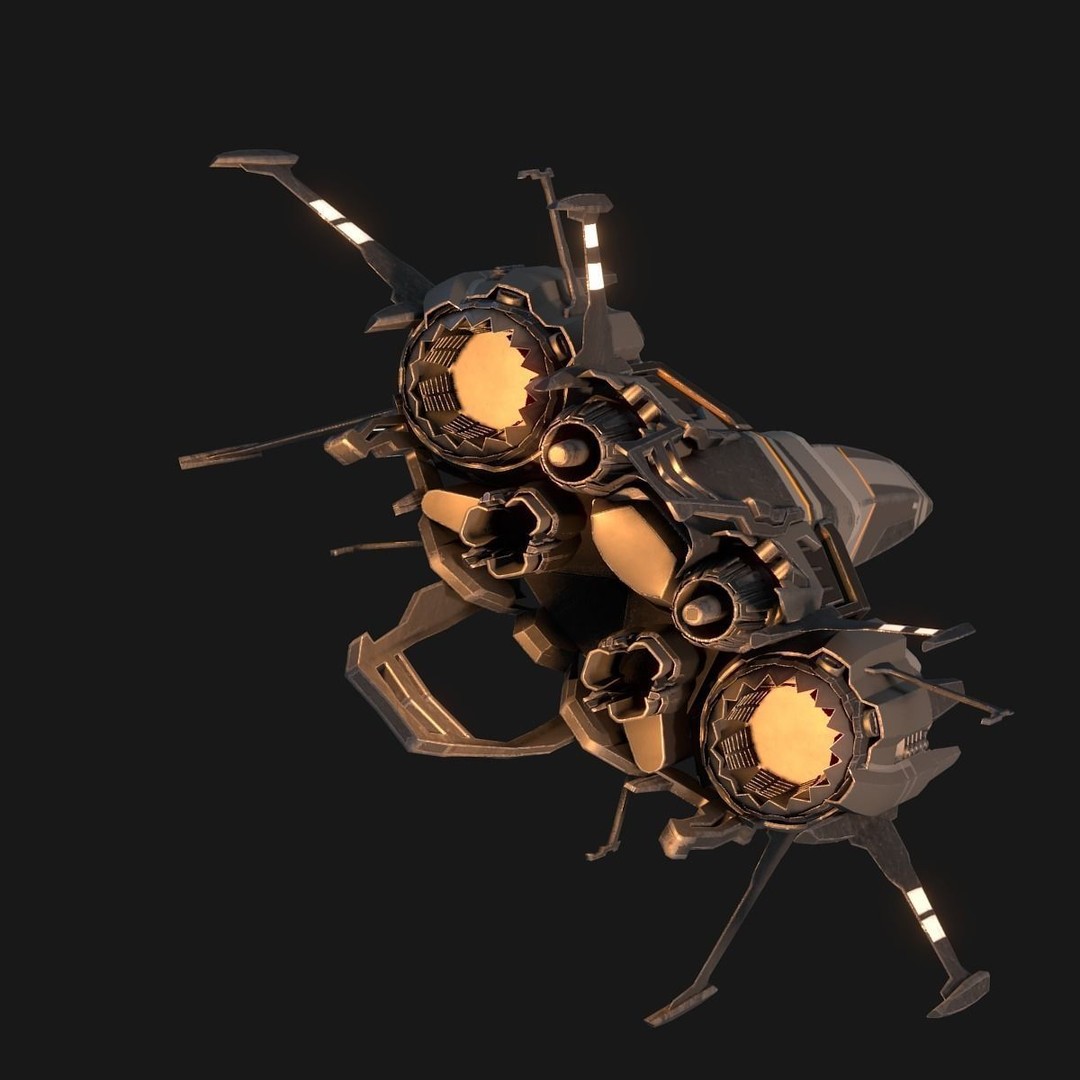 Sleek Starship 3D Model – Futuristic Spacecraft with Textures, OBJ & Blender - View 9