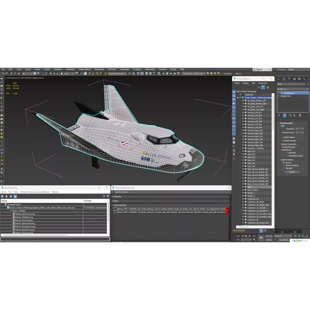 Dream Chaser Orbital Spaceplane 3D Model – PBR Textured, FBX - View 24