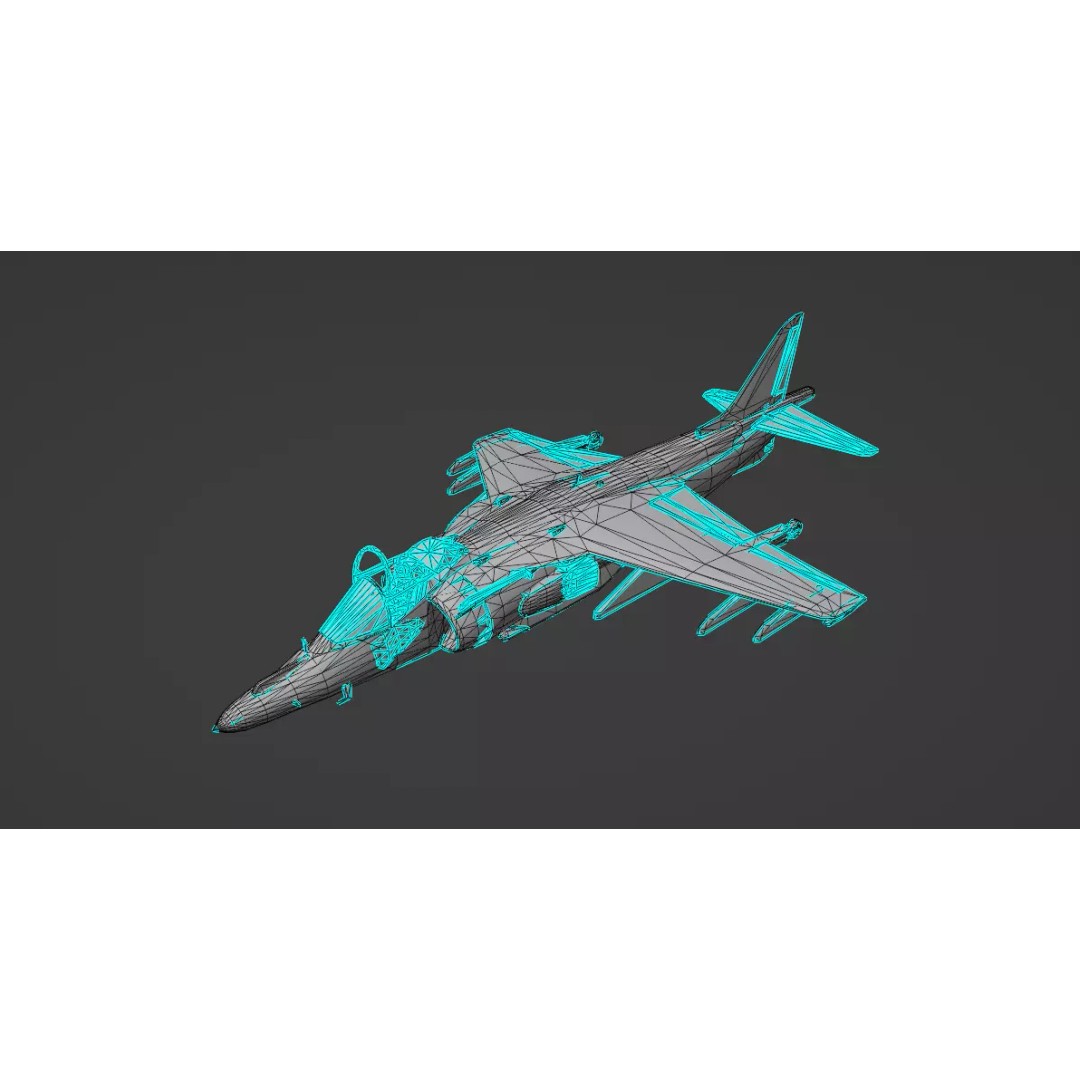 Fighter Jet 3D Model – Low Poly Military Aircraft, FBX & Blender