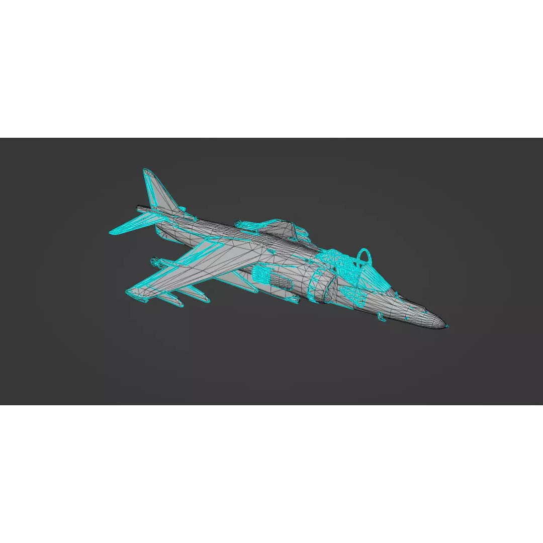 Fighter Jet 3D Model – Low Poly Military Aircraft, FBX & Blender - View 15