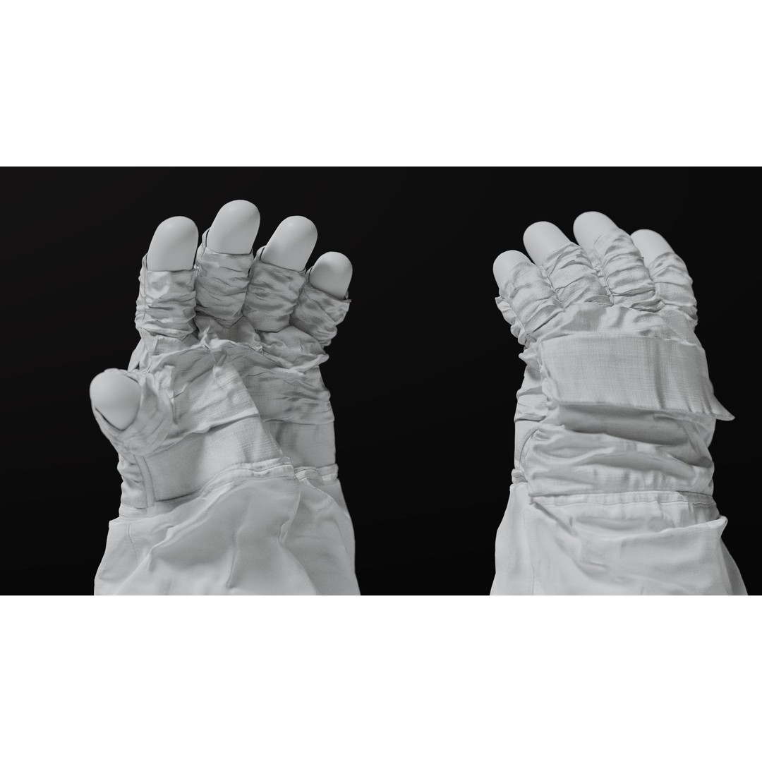 Apollo 11 Gloves 3D Model – High Poly NASA EVA Space Gloves, FBX, OBJ, Blender - View 15