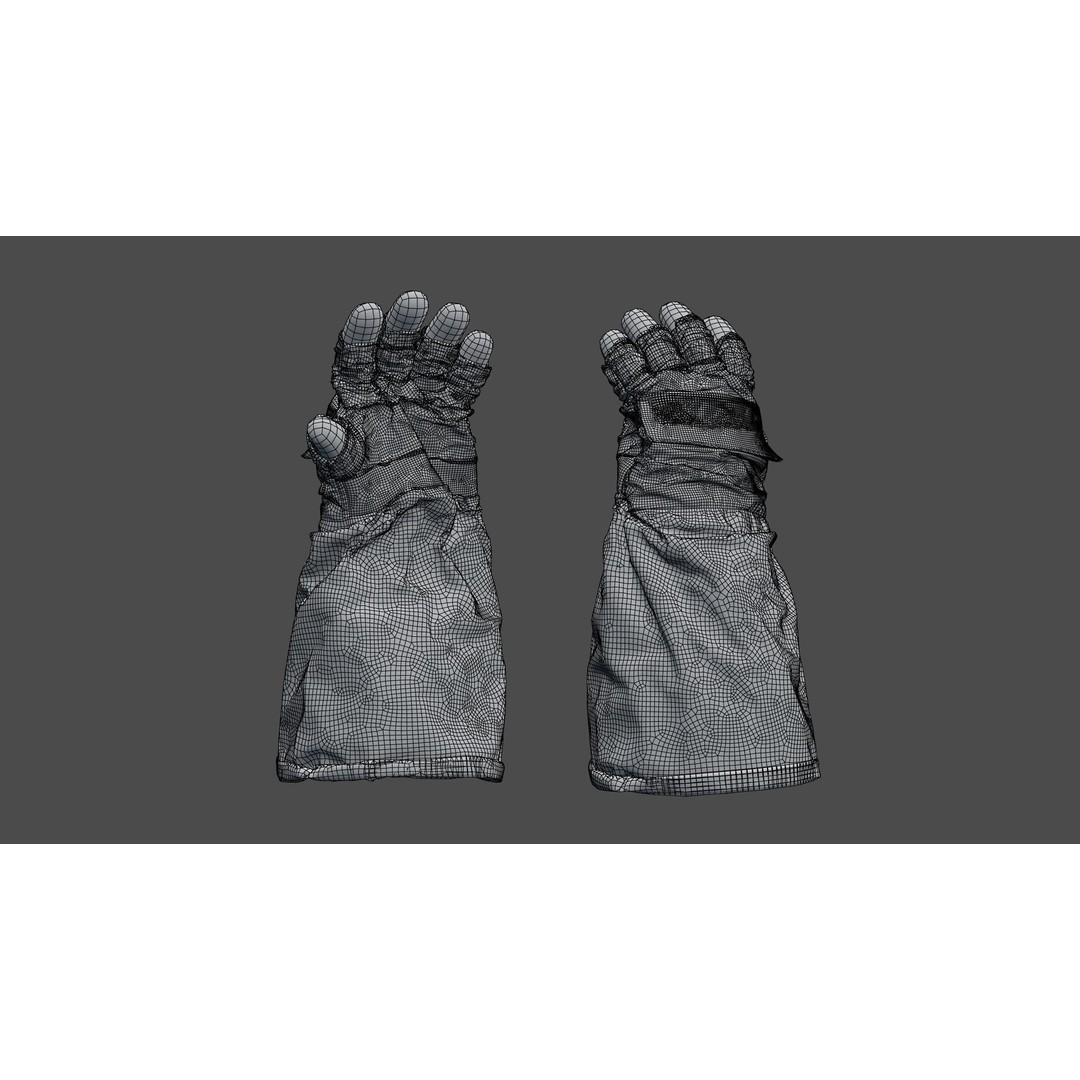 Apollo 11 Gloves 3D Model – High Poly NASA EVA Space Gloves, FBX, OBJ, Blender - View 26