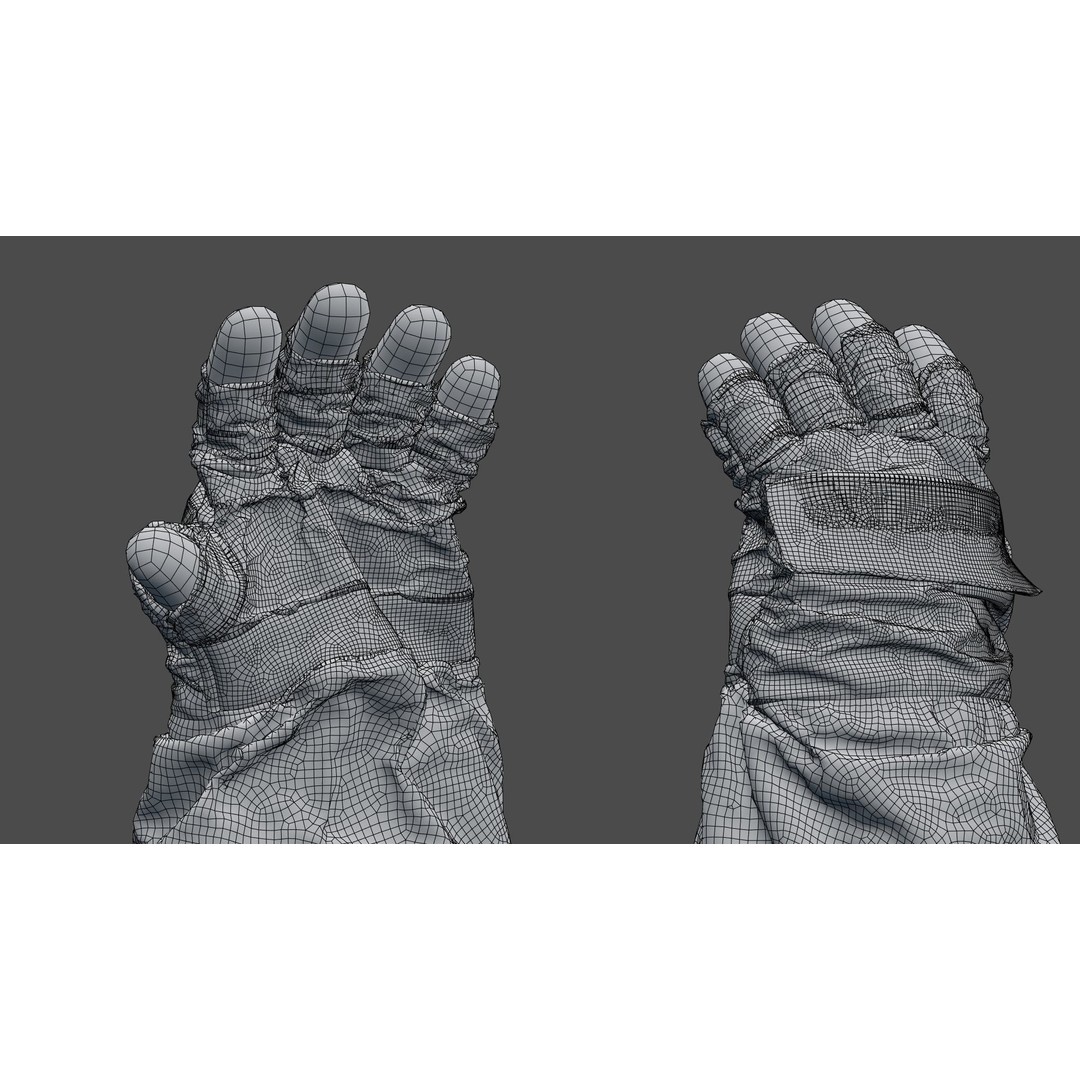 Apollo 11 Gloves 3D Model – High Poly NASA EVA Space Gloves, FBX, OBJ, Blender - View 27