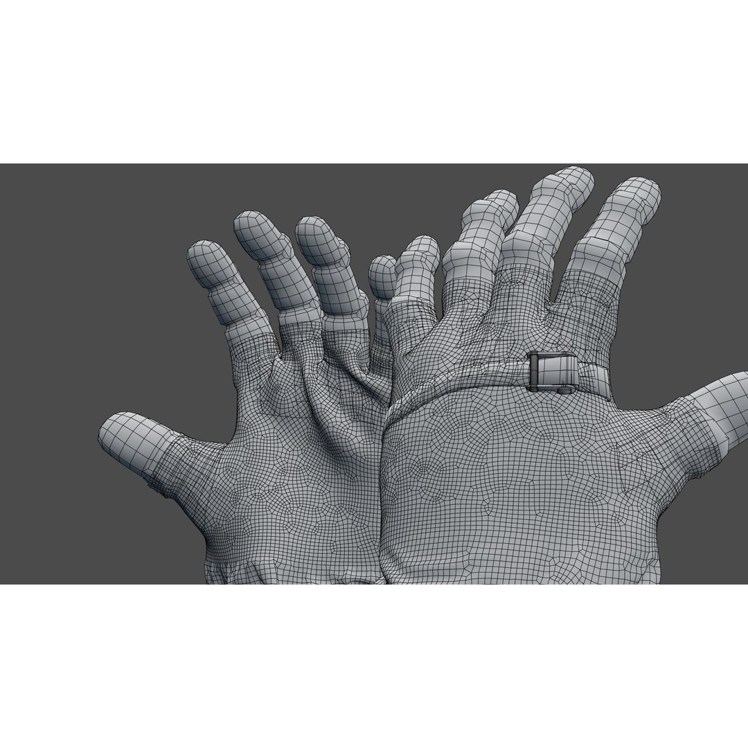 Apollo 11 Gloves 3D Model – High Poly NASA EVA Space Gloves, FBX, OBJ, Blender - View 34