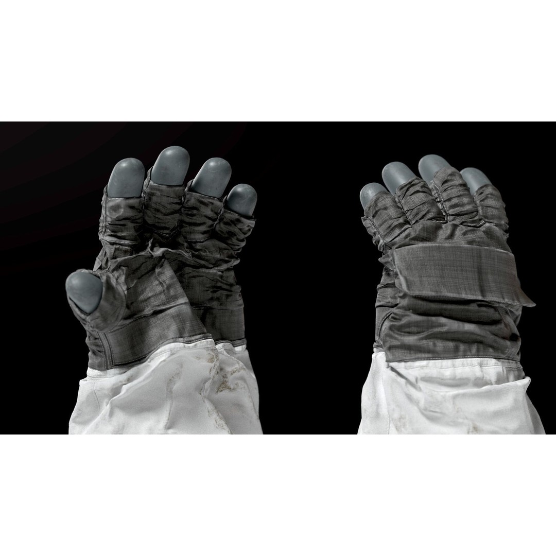 Apollo 11 Gloves 3D Model – High Poly NASA EVA Space Gloves, FBX, OBJ, Blender - View 4