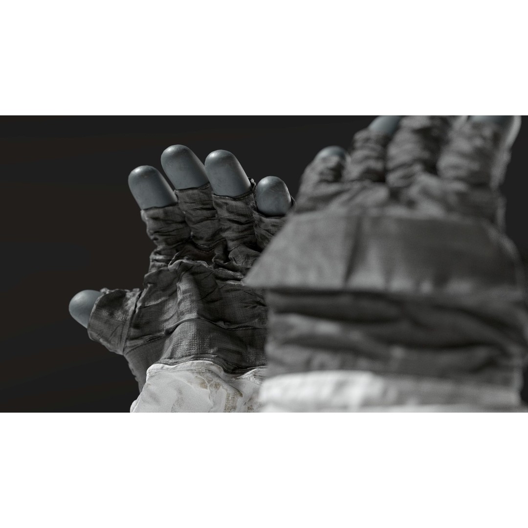 Apollo 11 Gloves 3D Model – High Poly NASA EVA Space Gloves, FBX, OBJ, Blender - View 5