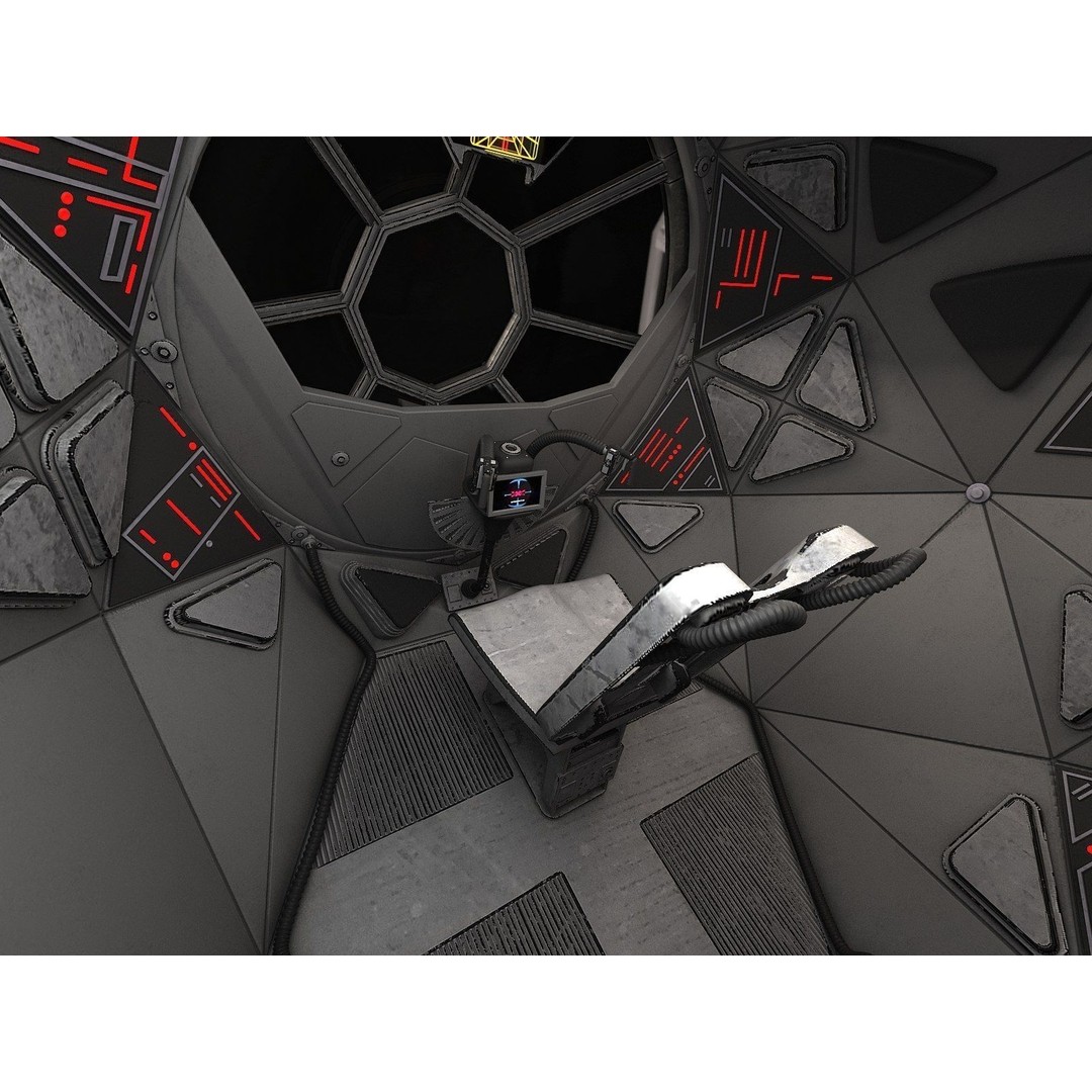 Star Wars Tie Fighter 3D Model – High Detail Spacecraft with Interior, FBX - View 8