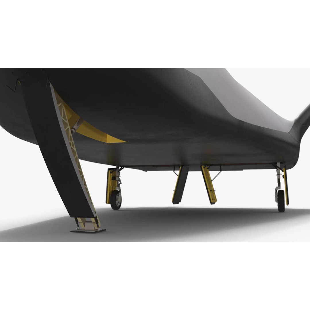 Horizontal Landing Space Vehicle 3D Model – Rigged PBR Spacecraft for Animation - View 13