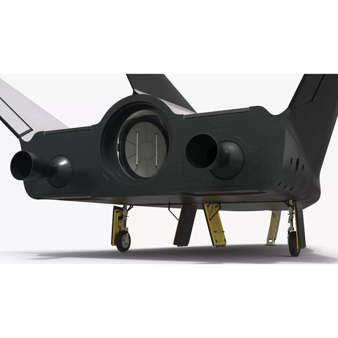 Horizontal Landing Space Vehicle 3D Model – Rigged PBR Spacecraft for Animation - View 15