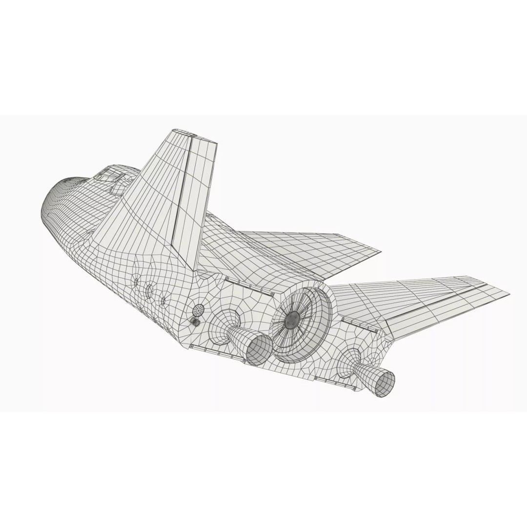 Horizontal Landing Space Vehicle 3D Model – Rigged PBR Spacecraft for Animation - View 19