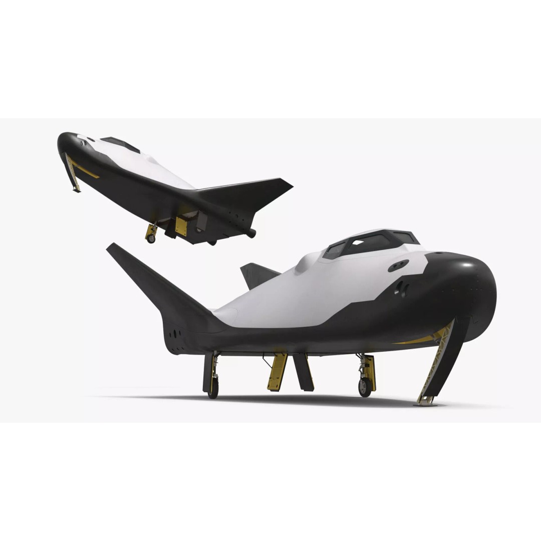 Horizontal Landing Space Vehicle 3D Model – Rigged PBR Spacecraft for Animation - View 2