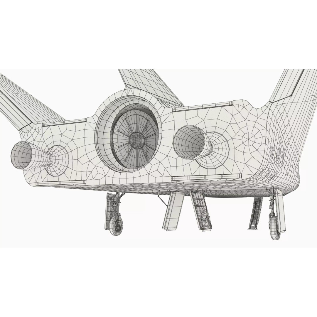 Horizontal Landing Space Vehicle 3D Model – Rigged PBR Spacecraft for Animation - View 23