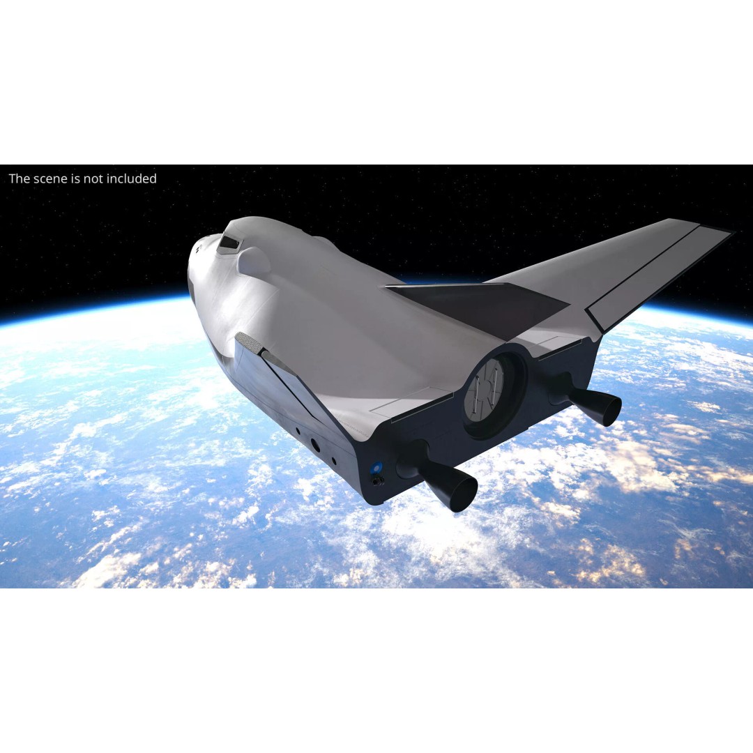 Horizontal Landing Space Vehicle 3D Model – Rigged PBR Spacecraft for Animation - View 3