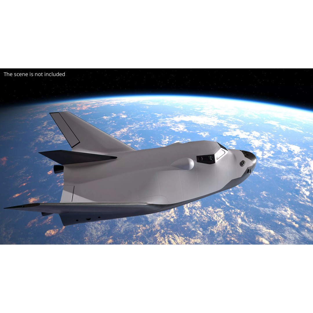 Horizontal Landing Space Vehicle 3D Model – Rigged PBR Spacecraft for Animation - View 4