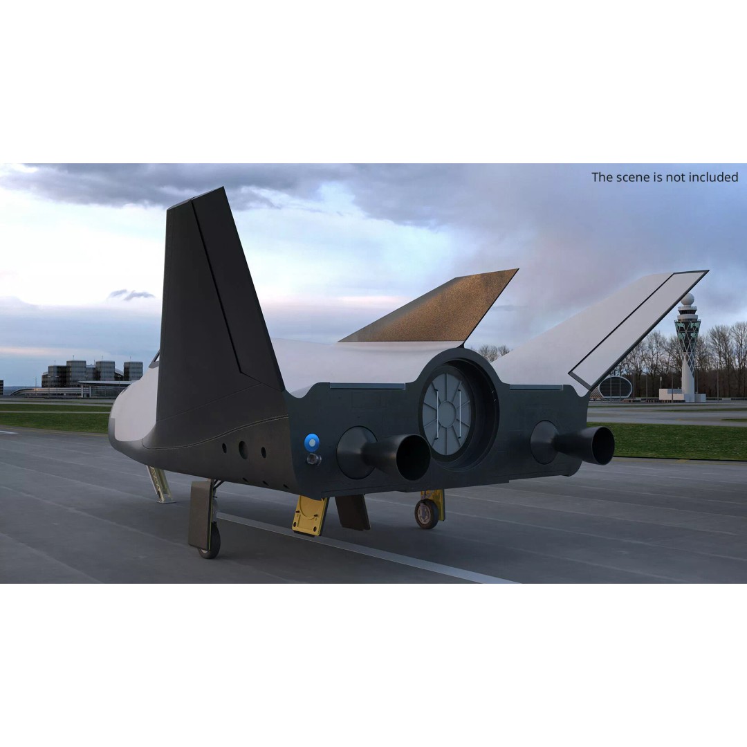 Horizontal Landing Space Vehicle 3D Model – Rigged PBR Spacecraft for Animation - View 6