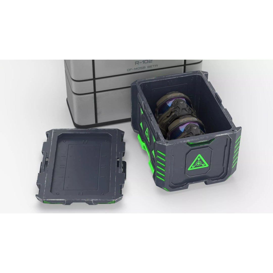 Futuristic Command Center 3D Model – Sci-Fi Console with Helmet Storage - View 11