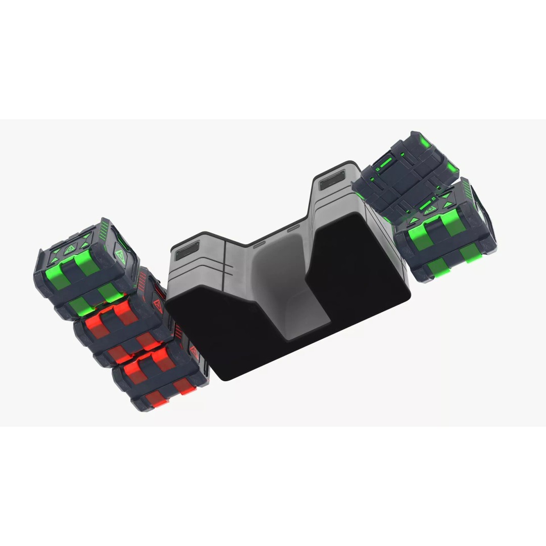Futuristic Command Center 3D Model – Sci-Fi Console with Helmet Storage - View 12