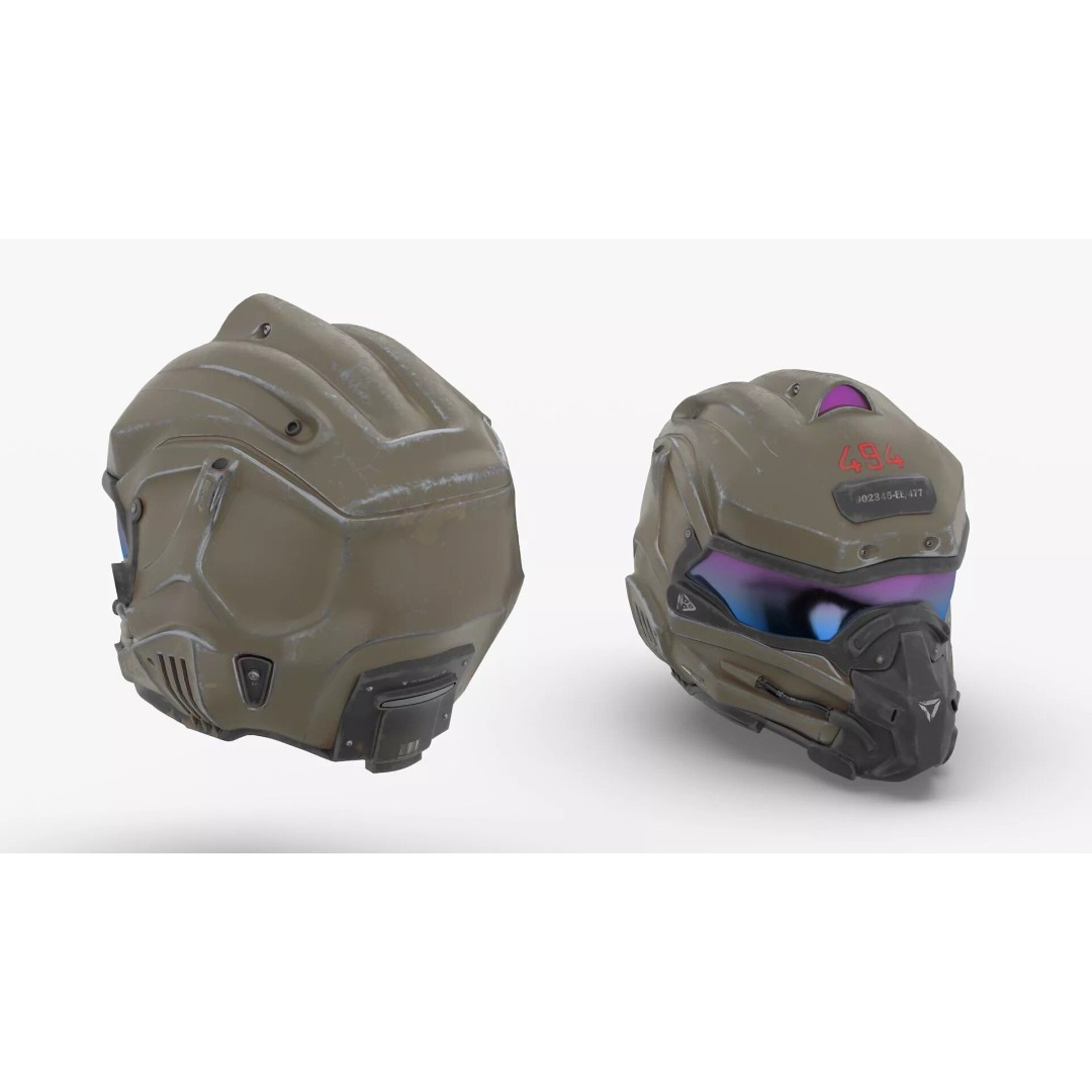 Futuristic Command Center 3D Model – Sci-Fi Console with Helmet Storage - View 16