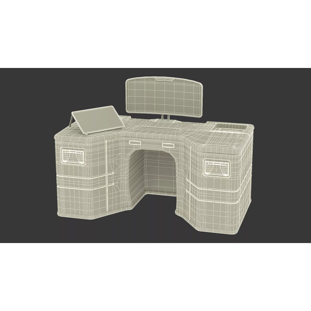 Futuristic Command Center 3D Model – Sci-Fi Console with Helmet Storage - View 29