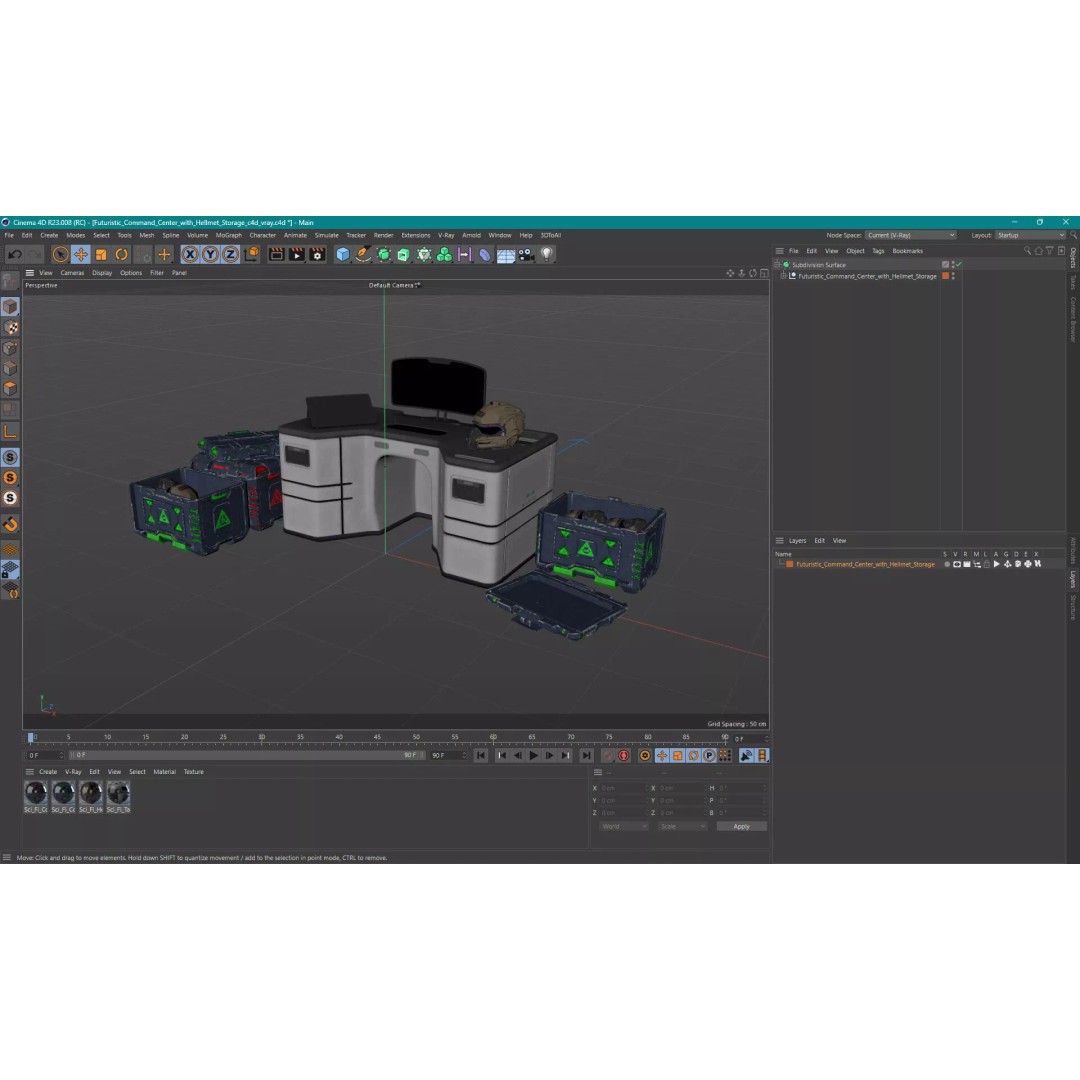 Futuristic Command Center 3D Model – Sci-Fi Console with Helmet Storage - View 32