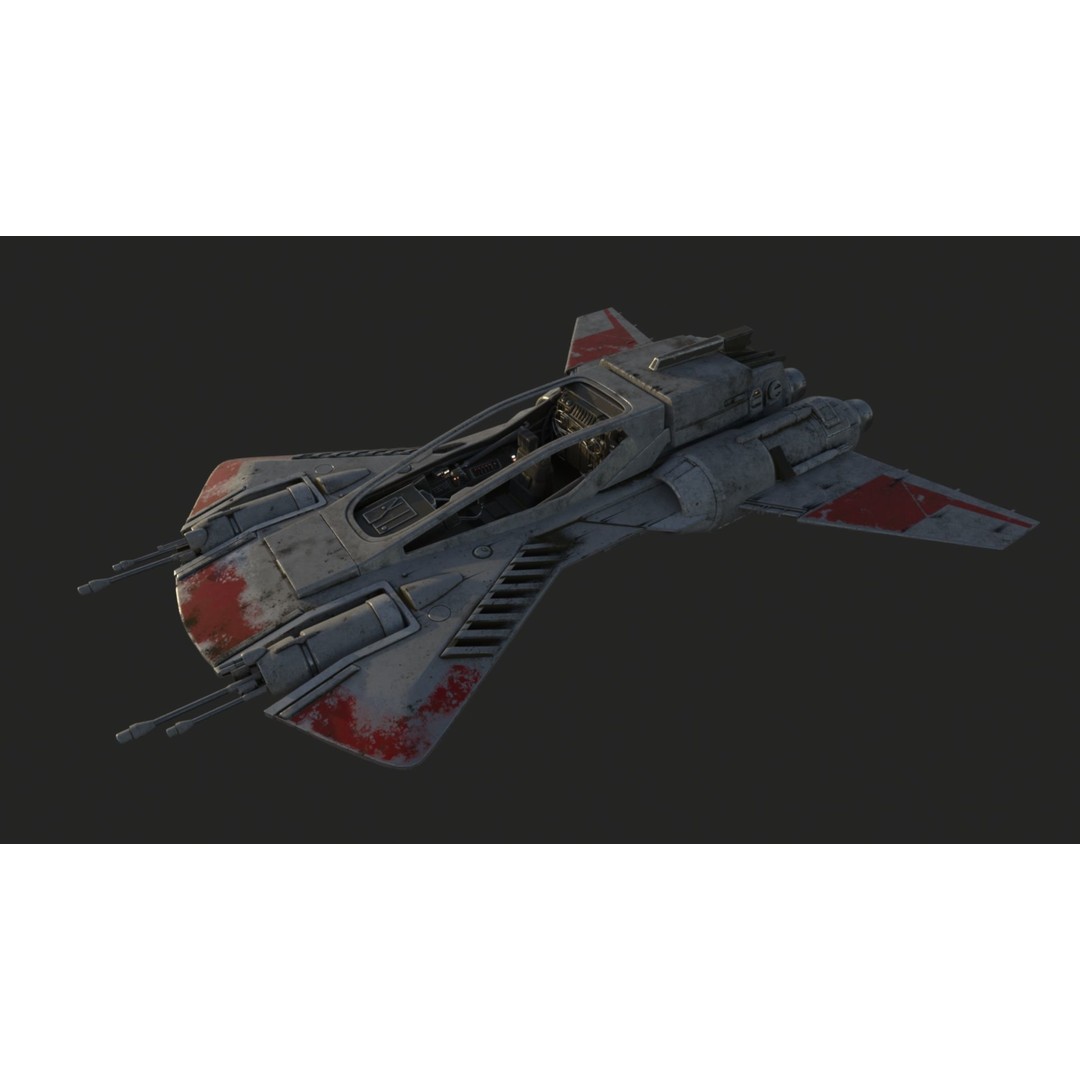 Pirate Snub Fighter 3D Model – Sci-Fi Vehicle with PBR Textures - View 12
