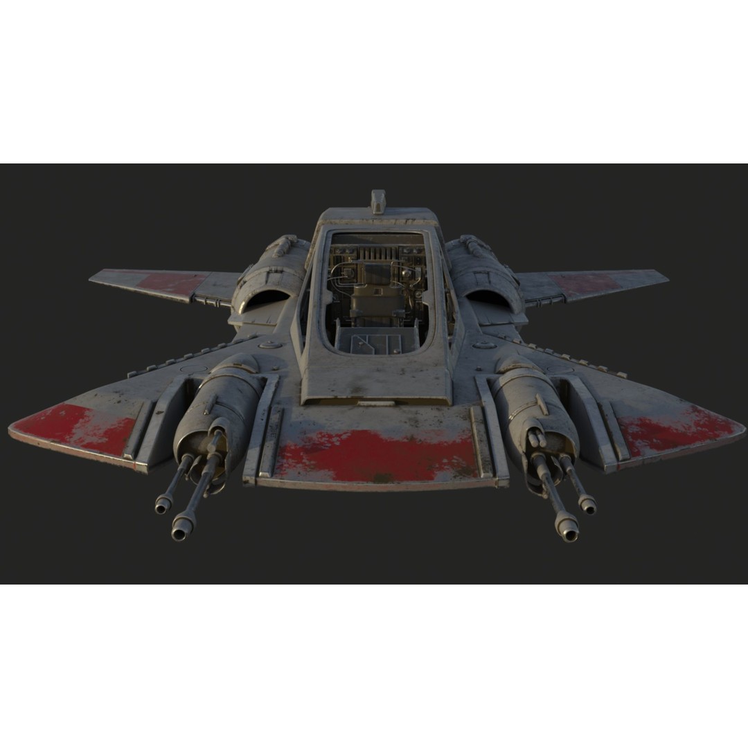 Pirate Snub Fighter 3D Model – Sci-Fi Vehicle with PBR Textures - View 13