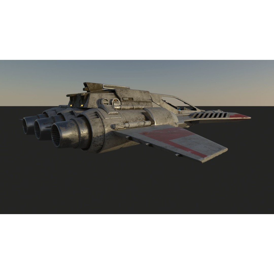 Pirate Snub Fighter 3D Model – Sci-Fi Vehicle with PBR Textures - View 14