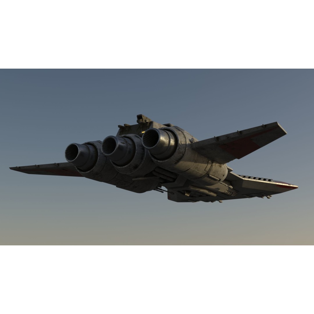 Pirate Snub Fighter 3D Model – Sci-Fi Vehicle with PBR Textures - View 15