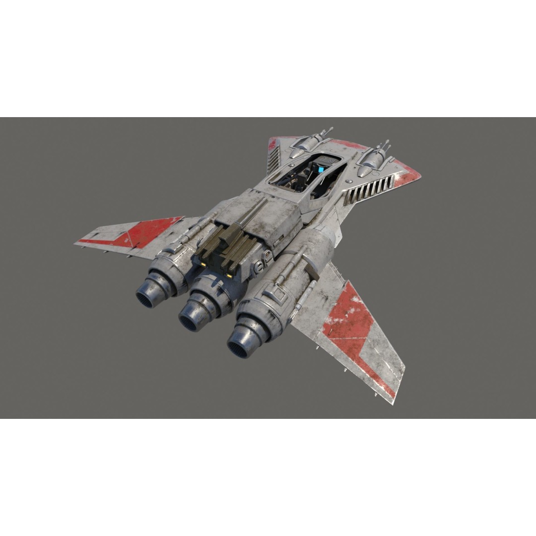 Pirate Snub Fighter 3D Model – Sci-Fi Vehicle with PBR Textures - View 18