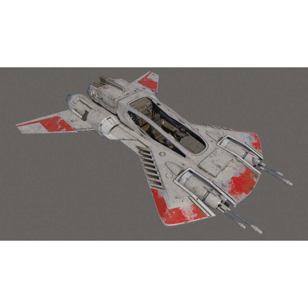 Pirate Snub Fighter 3D Model – Sci-Fi Vehicle with PBR Textures - View 19