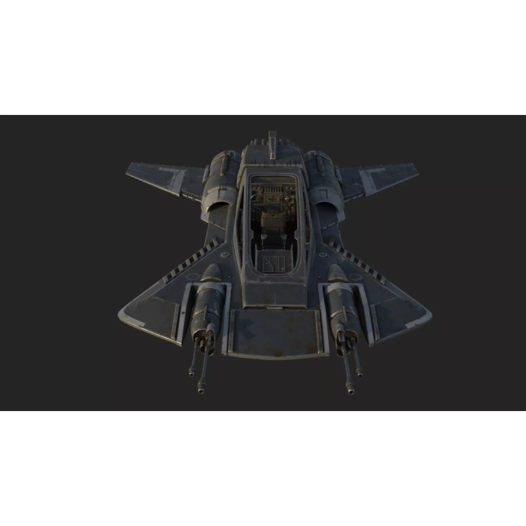 Pirate Snub Fighter 3D Model – Sci-Fi Vehicle with PBR Textures - View 2