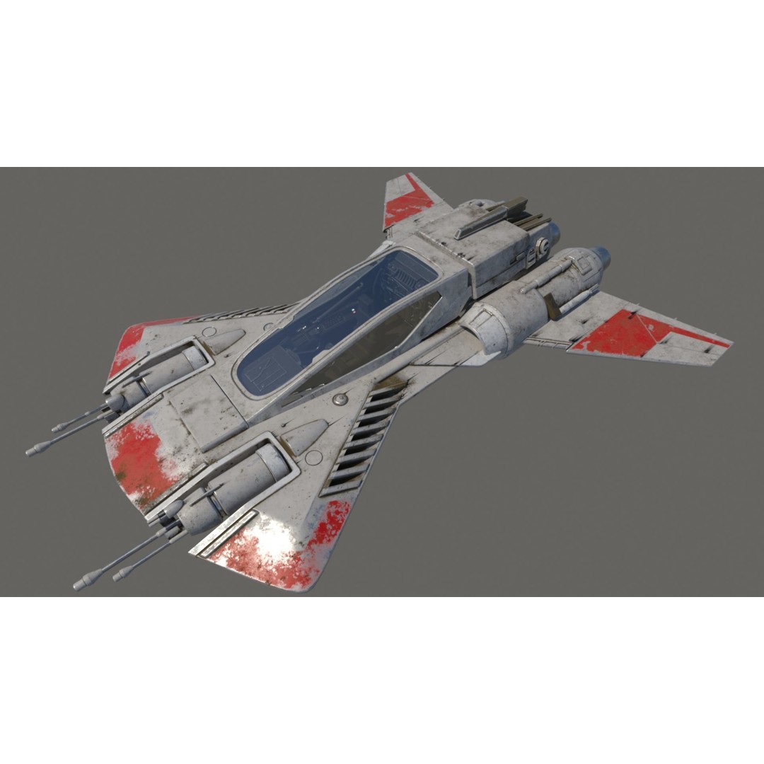 Pirate Snub Fighter 3D Model – Sci-Fi Vehicle with PBR Textures - View 21