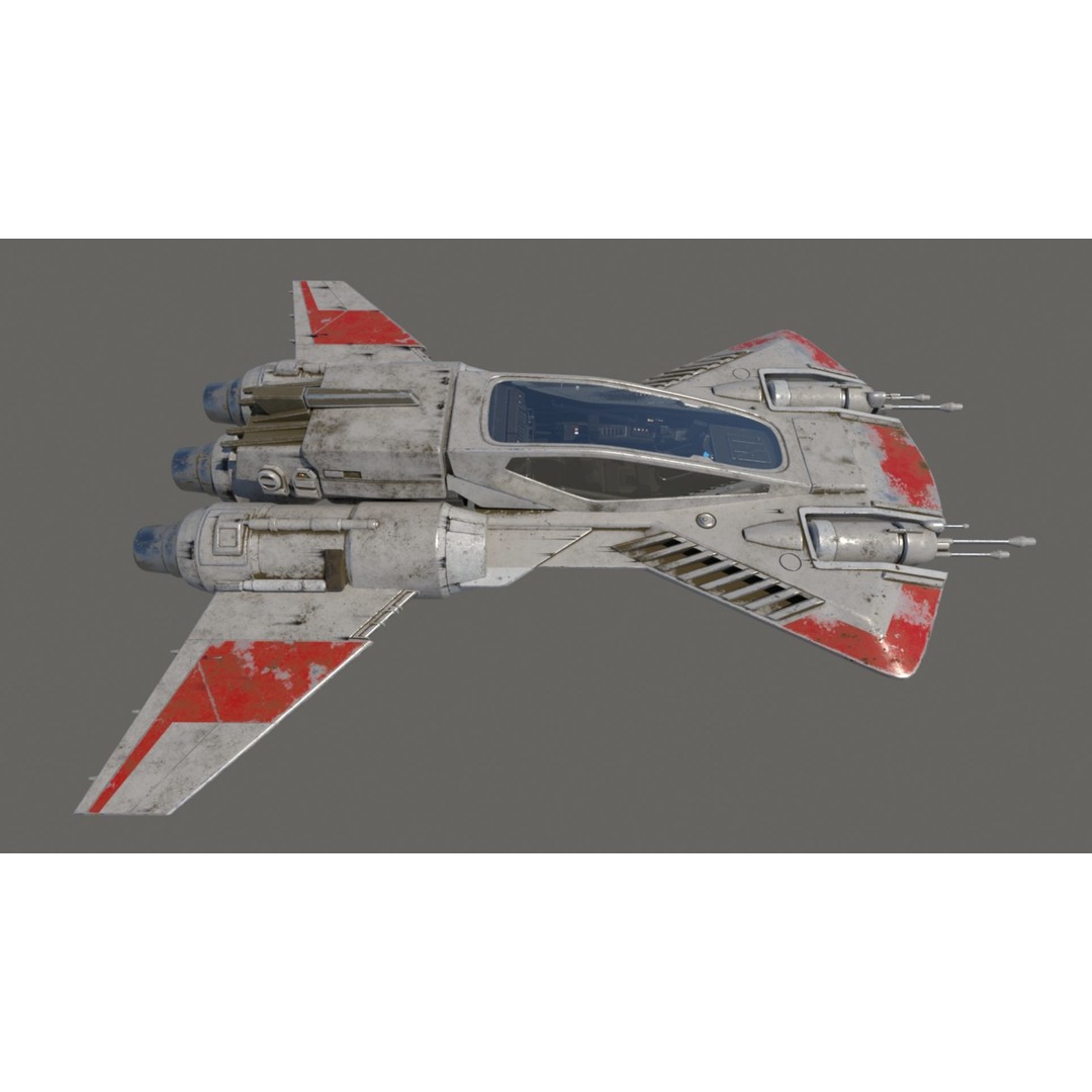 Pirate Snub Fighter 3D Model – Sci-Fi Vehicle with PBR Textures - View 22