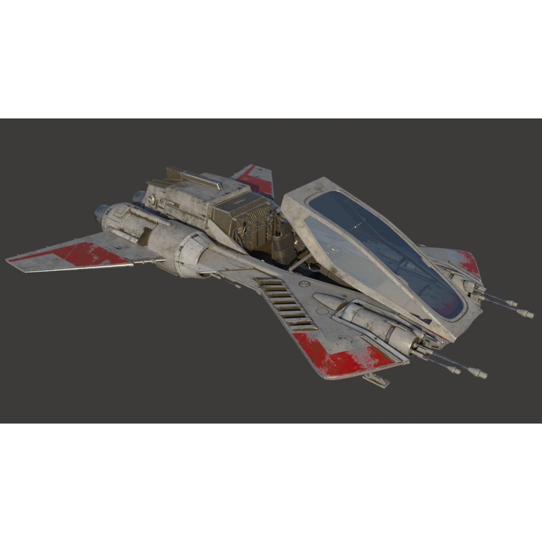 Pirate Snub Fighter 3D Model – Sci-Fi Vehicle with PBR Textures - View 23