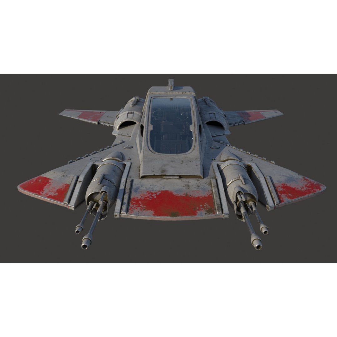 Pirate Snub Fighter 3D Model – Sci-Fi Vehicle with PBR Textures - View 24