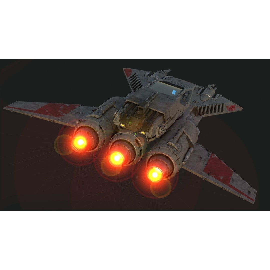 Pirate Snub Fighter 3D Model – Sci-Fi Vehicle with PBR Textures - View 26