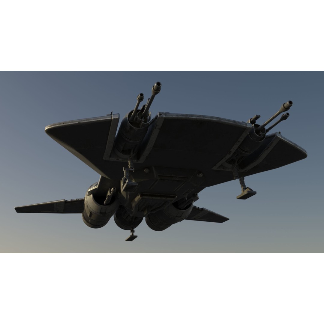 Pirate Snub Fighter 3D Model – Sci-Fi Vehicle with PBR Textures - View 5