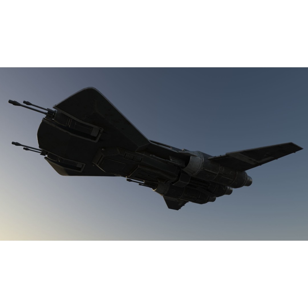 Pirate Snub Fighter 3D Model – Sci-Fi Vehicle with PBR Textures - View 6