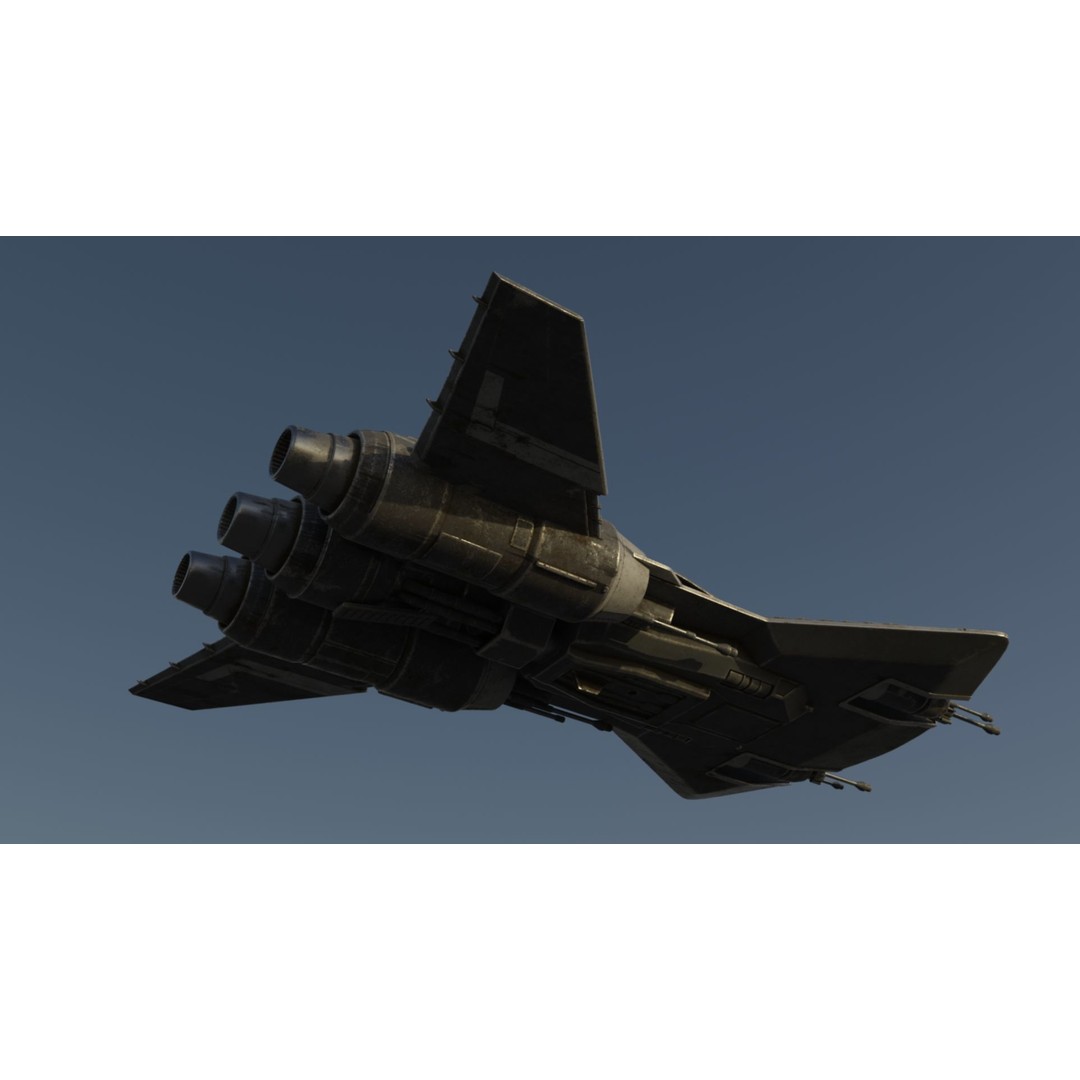 Pirate Snub Fighter 3D Model – Sci-Fi Vehicle with PBR Textures - View 7