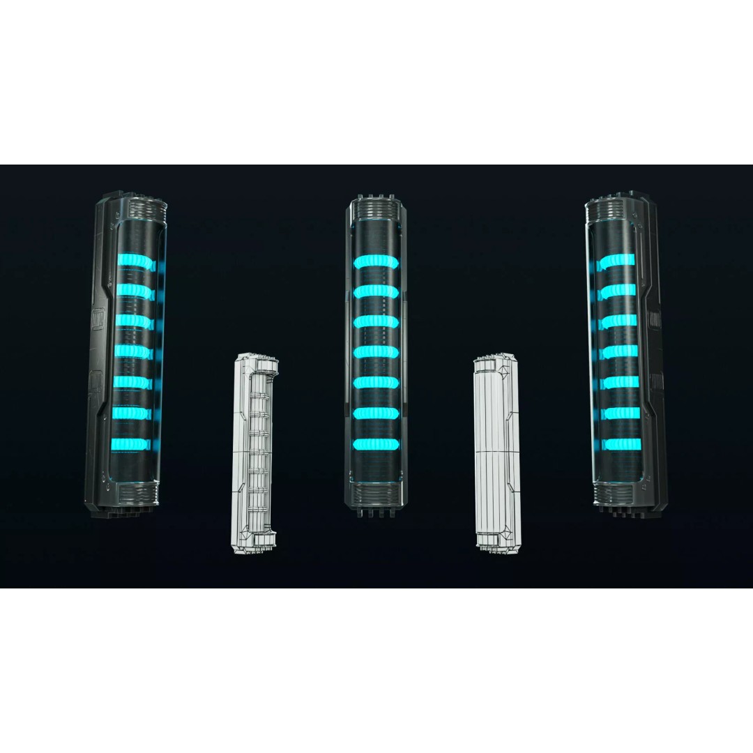 Sci-Fi Lights 3D Model – Modular Game-Ready Assets, PBR Textures - View 12