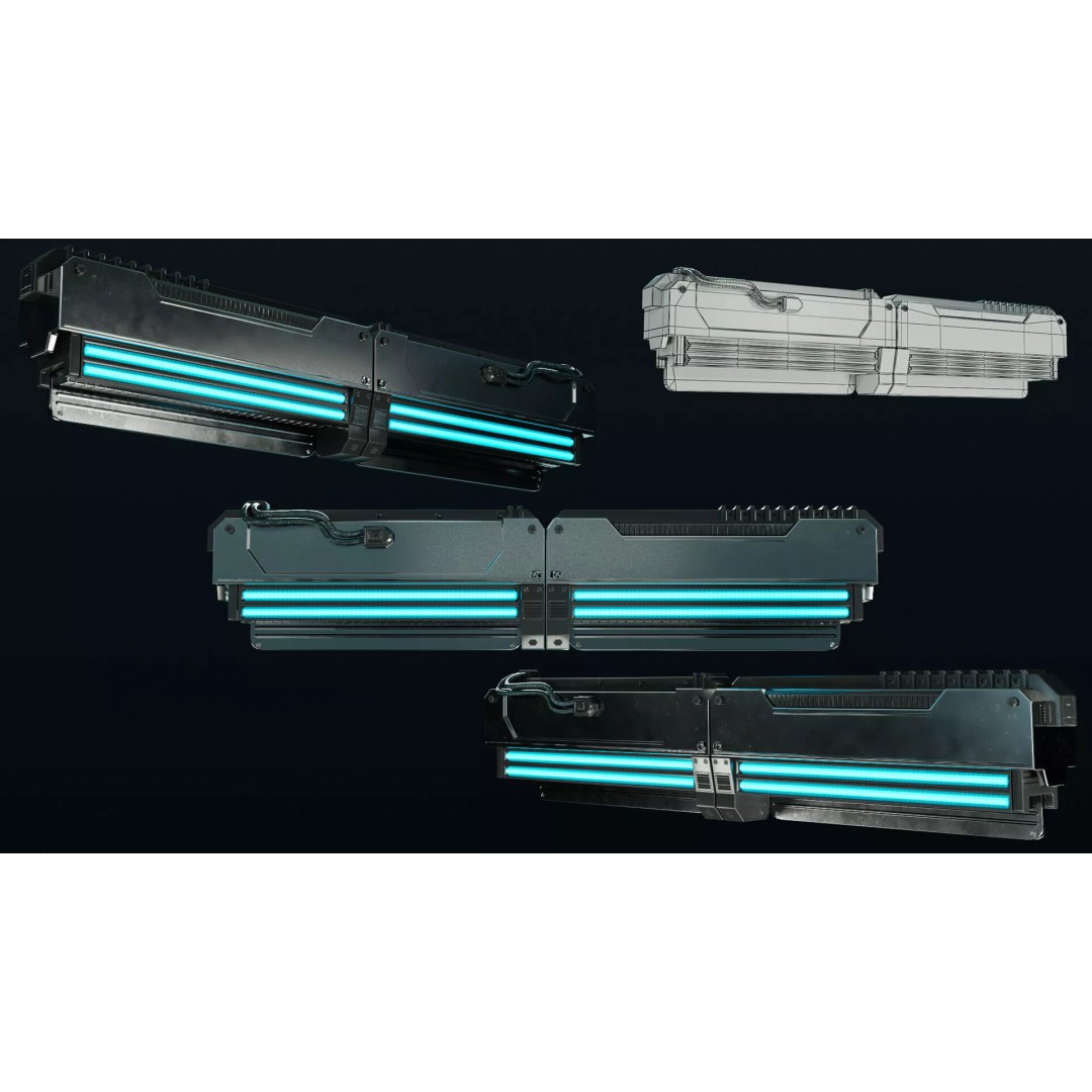 Sci-Fi Lights 3D Model – Modular Game-Ready Assets, PBR Textures - View 16