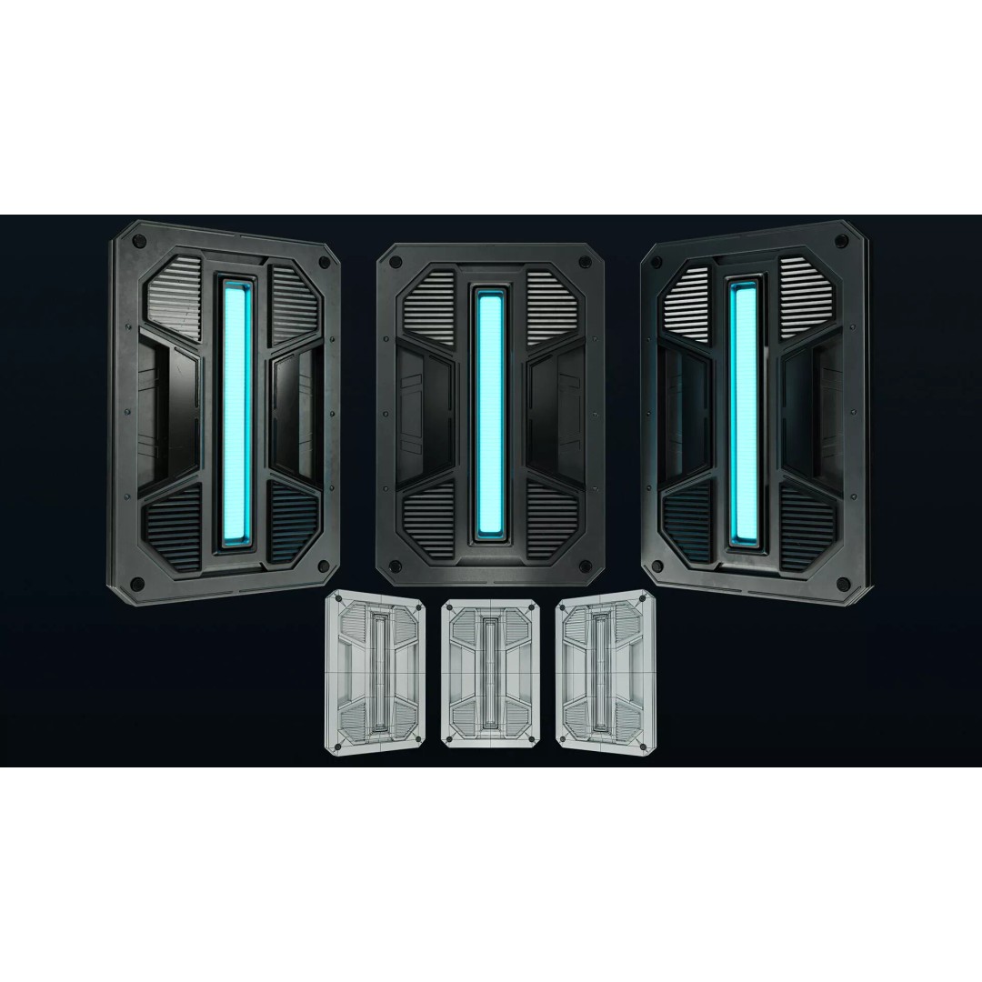 Sci-Fi Lights 3D Model – Modular Game-Ready Assets, PBR Textures - View 18