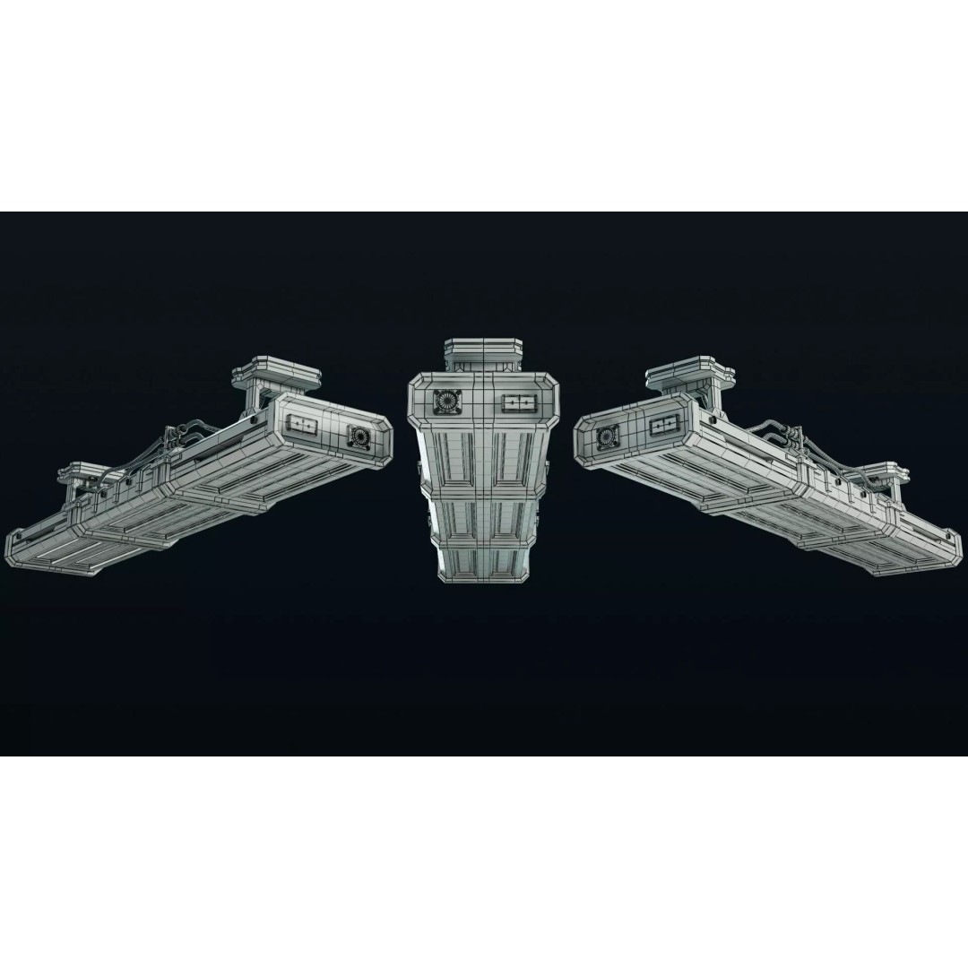 Sci-Fi Lights 3D Model – Modular Game-Ready Assets, PBR Textures - View 20