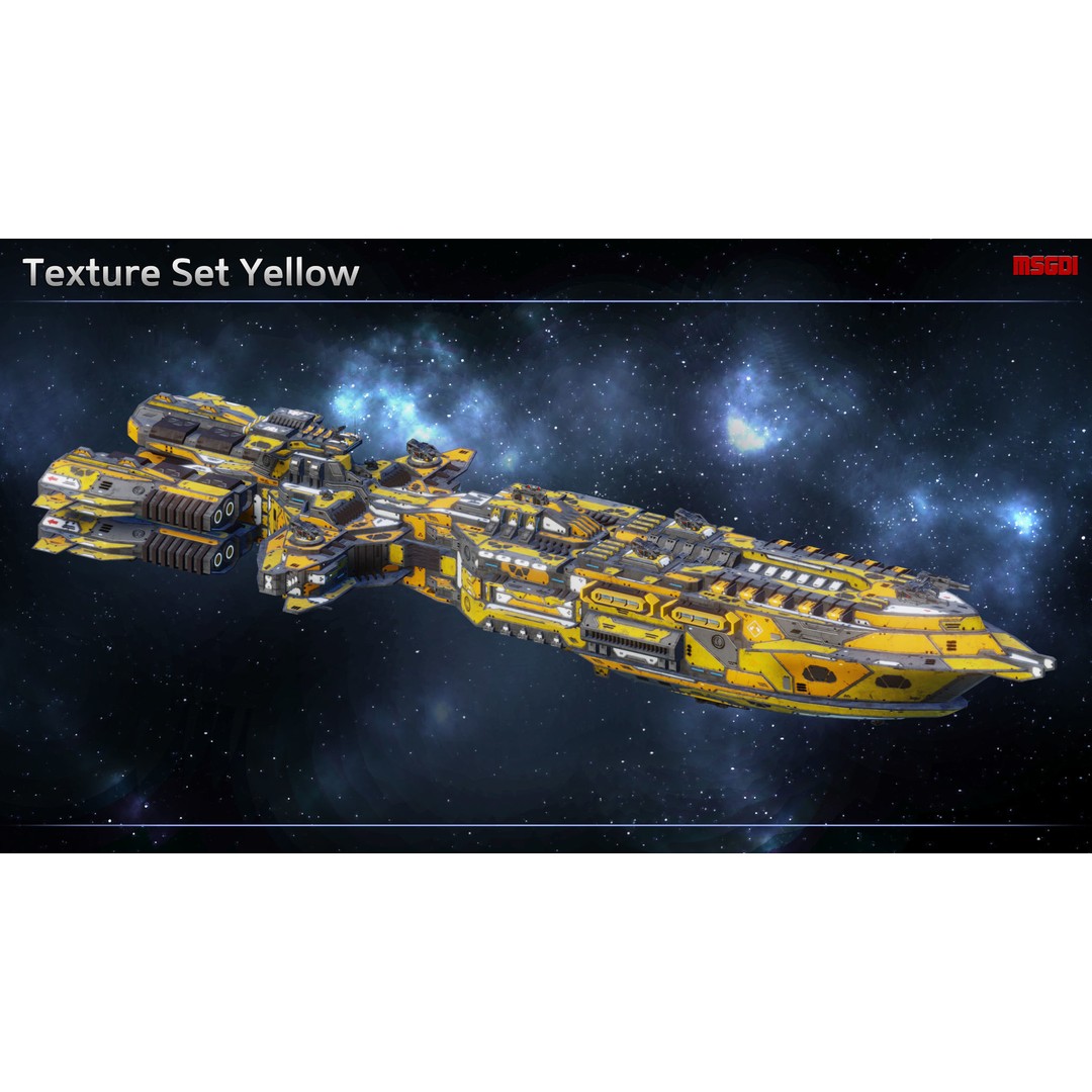 Kingsword Spaceship Cruiser 3D Model – Low-Poly Game Asset, FBX