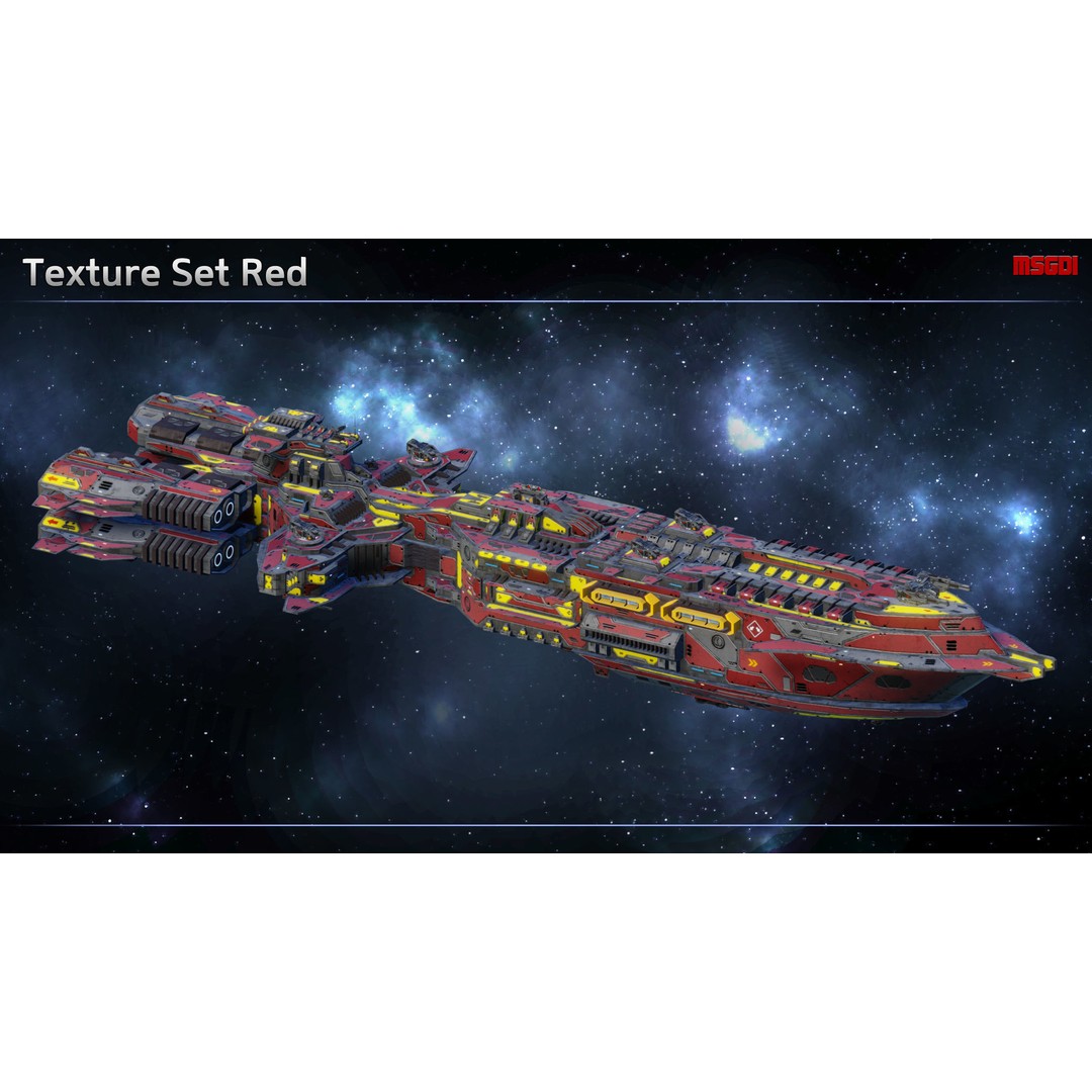 Kingsword Spaceship Cruiser 3D Model – Low-Poly Game Asset, FBX - View 12