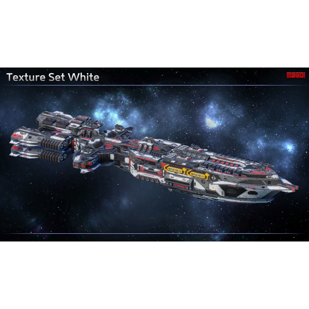 Kingsword Spaceship Cruiser 3D Model – Low-Poly Game Asset, FBX - View 13