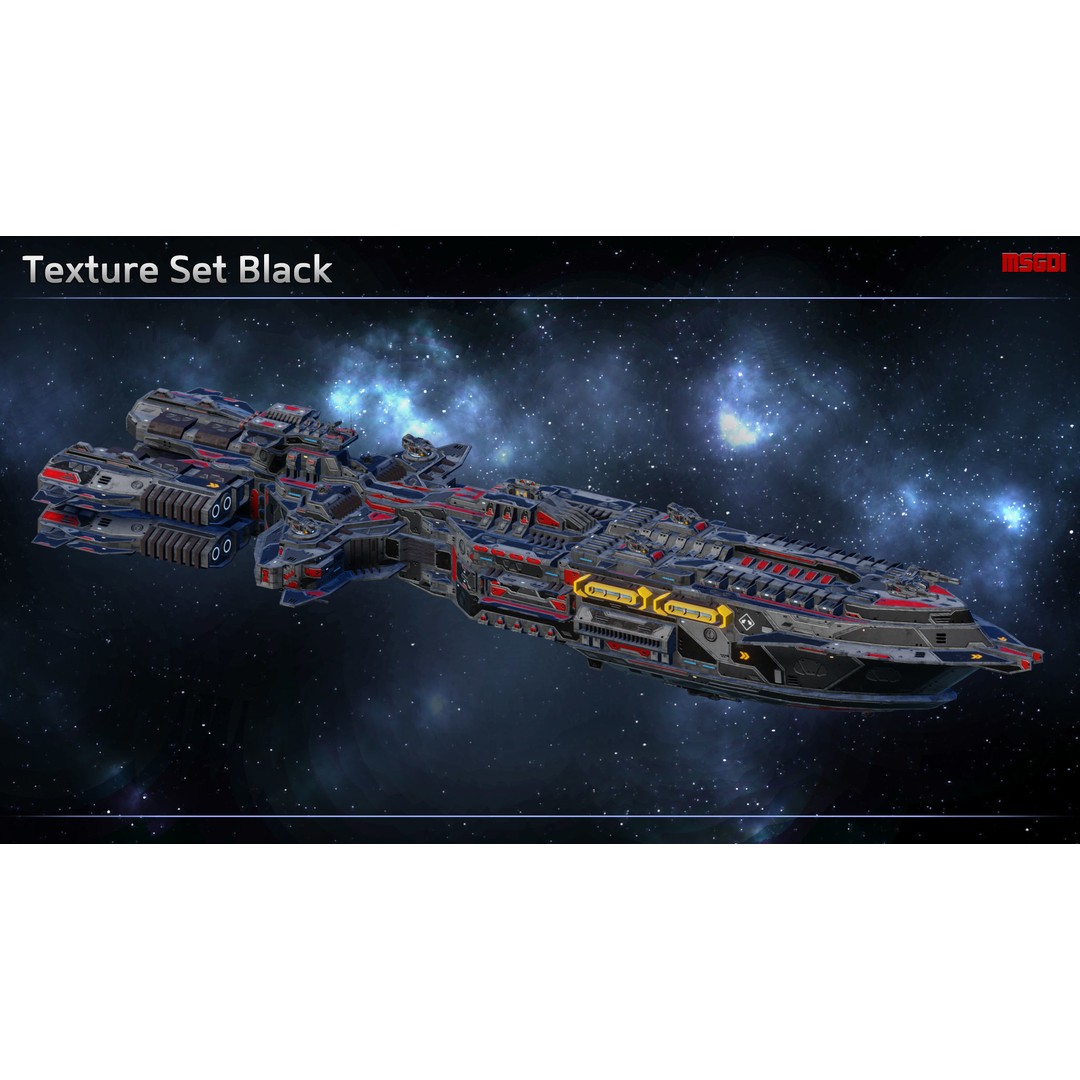Kingsword Spaceship Cruiser 3D Model – Low-Poly Game Asset, FBX - View 8