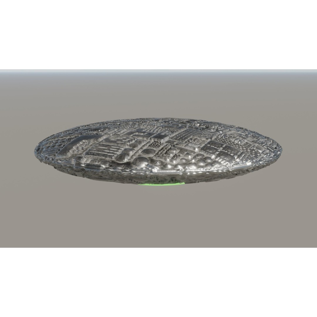 UFO 3D Model – Low Poly Game Asset, FBX, OBJ, PBR Textures - View 14